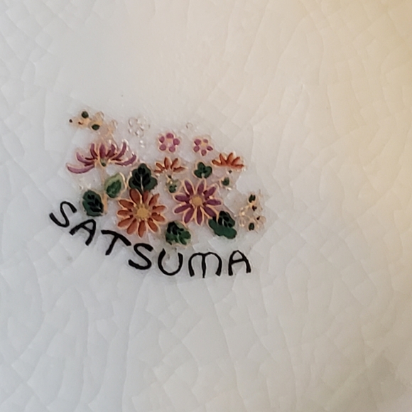 Vintage Satsuma Japanese peacock trinket box orange and gold trim - Picture 7 of 12